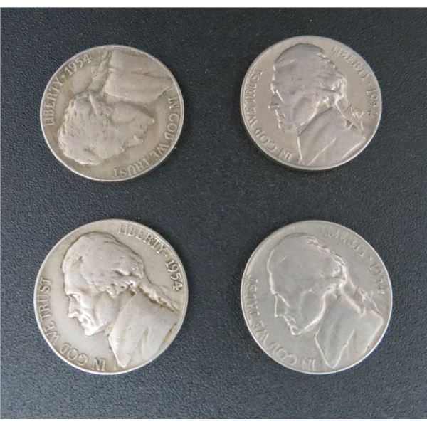 4x USA Nickels 1954