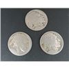 Image 1 : 3x USA Buffalo Nickels Dates Unknown