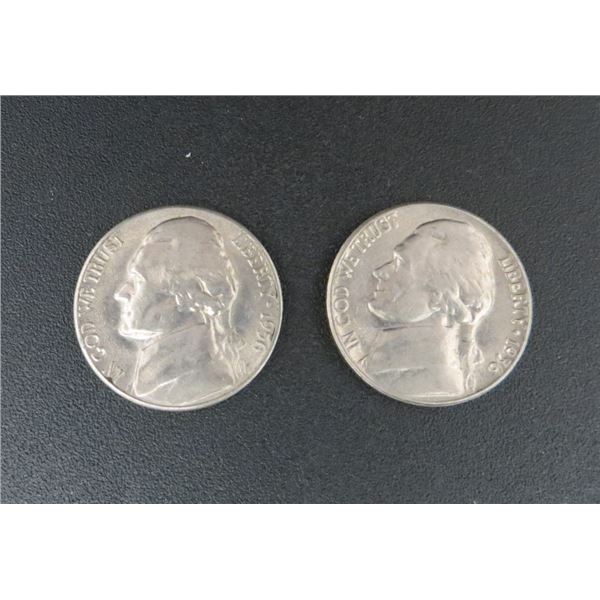 2x USA Nickels 1956