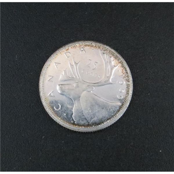 1959 Canadian Silver 25 Cent Coin