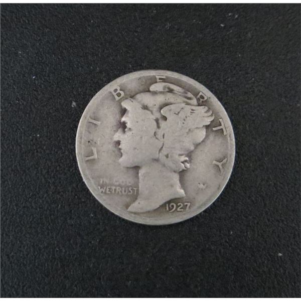 1927 USA Silver 10 Cent Coin
