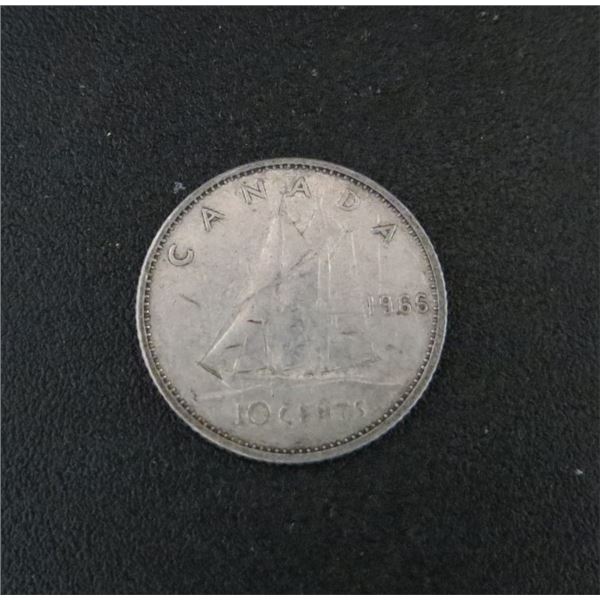 1966 Canadian Silver 10 Cent Coin