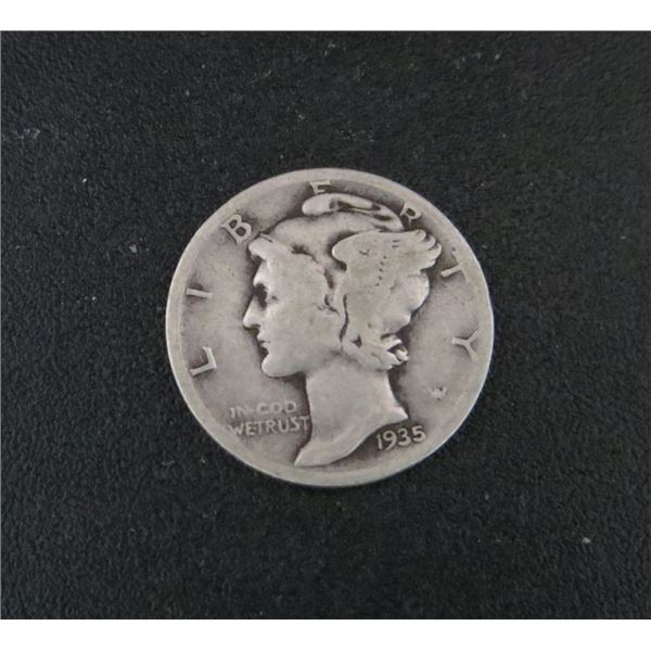 1935 USA Silver 10 Cent Coin