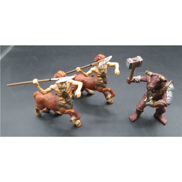 Papo Minotaur Figure & 2 Papo Centaur Warrior Figures