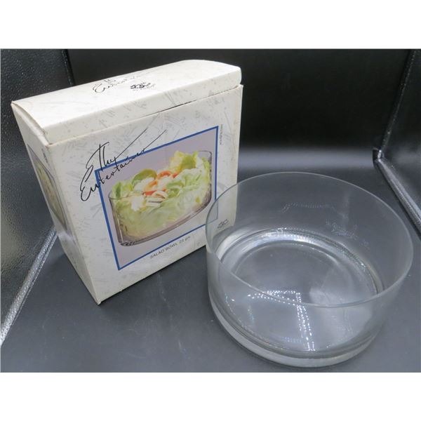 9" Diameter Mouth Blown Salad Bowl With Original Box