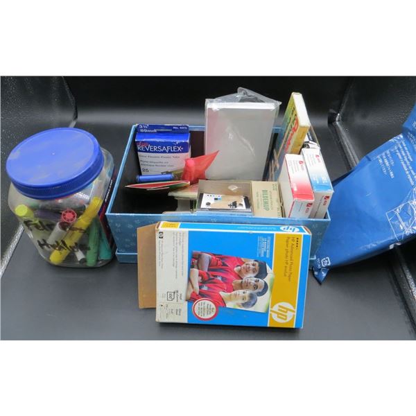 MIxed Estate Lot Of Various Office Supplies, Highlighters & Photo Paper