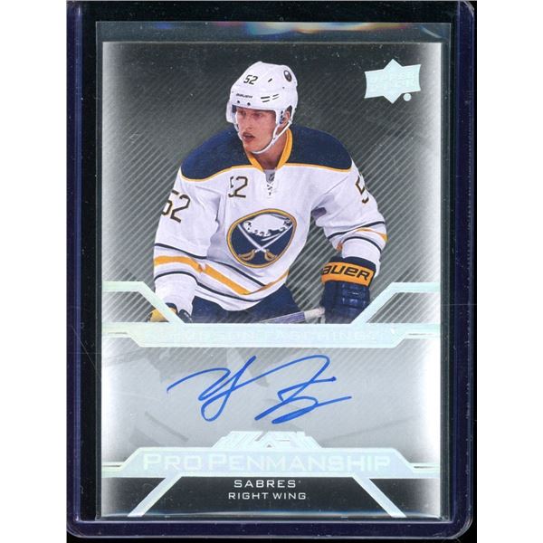 2016-17 UD Black Pro Penmanship #PENHF Hudson Fasching BV $30