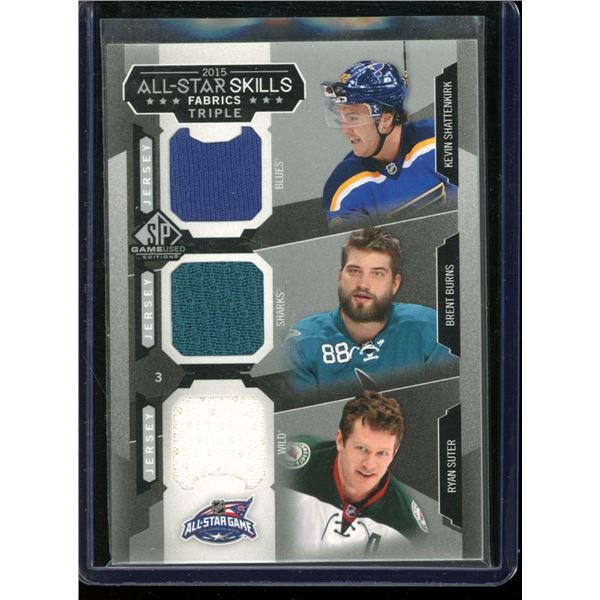 2015-16 SP Game Used All-Star Skills Triple Fabrics Kevin Shattenkirk/Brent Burns/Ryan Suter