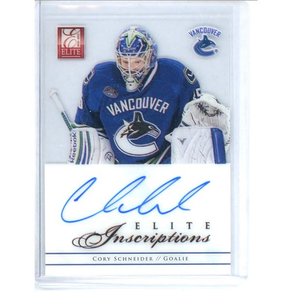 2012-13 Elite Inscriptions #EICS Cory Schneider Autograph BV $30