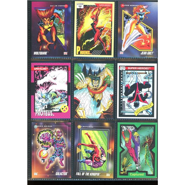 Lot Of 9 Various Marvel Collector Cards