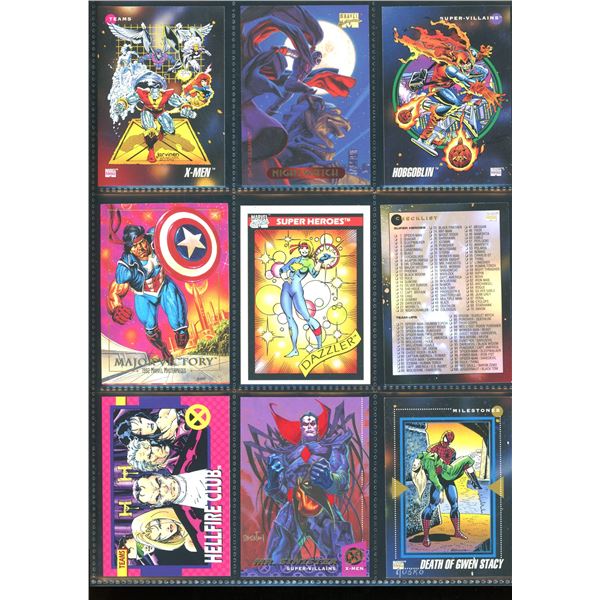 Lot Of 9 Various Marvel Collector Cards