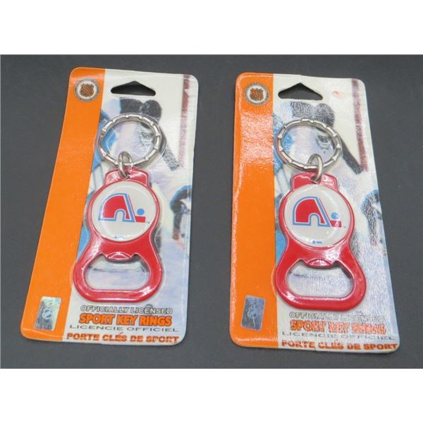 2 New NHL Quebec Nordiques Metal Keychain Bottle Openers