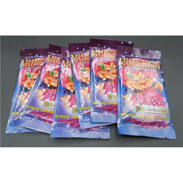 6 Sealed Packs Of Munchkin Fashion Furious CCG 12 Cards Per Pack