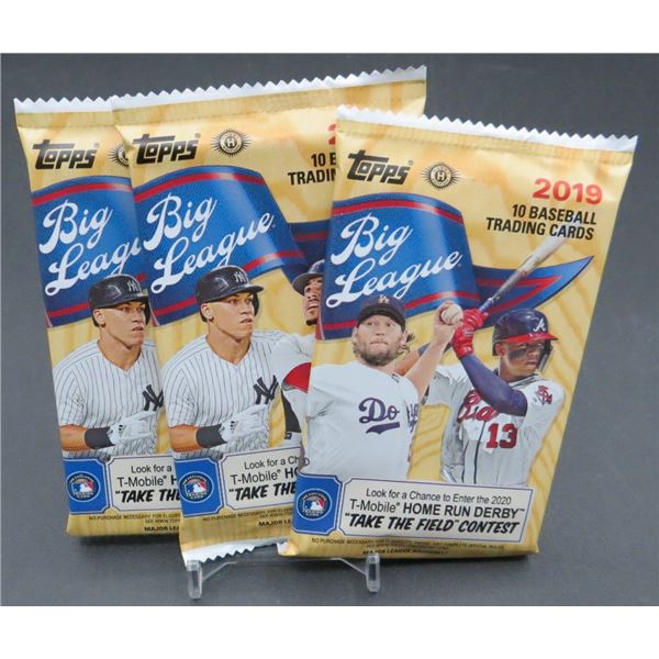 3 Sealed Packs Of Topps 2019 Big League Baseball Cards (10 Cards per pack)