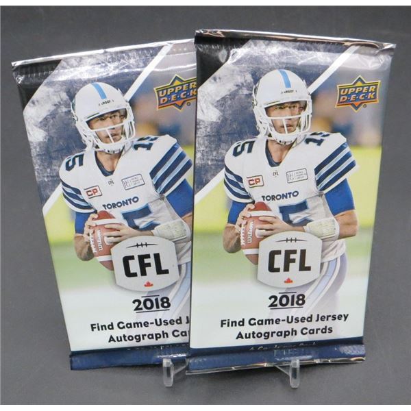 2 Sealed Packs Of 2018 Upper Deck CFL 6 Cards Per Pack