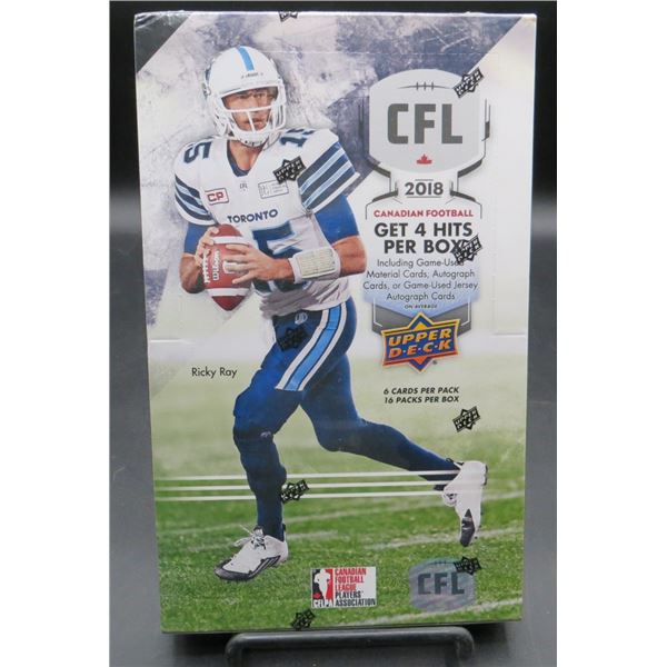 2018 Upper Deck Canadian Football League (CFL) Factory Sealed Box 16 Packs