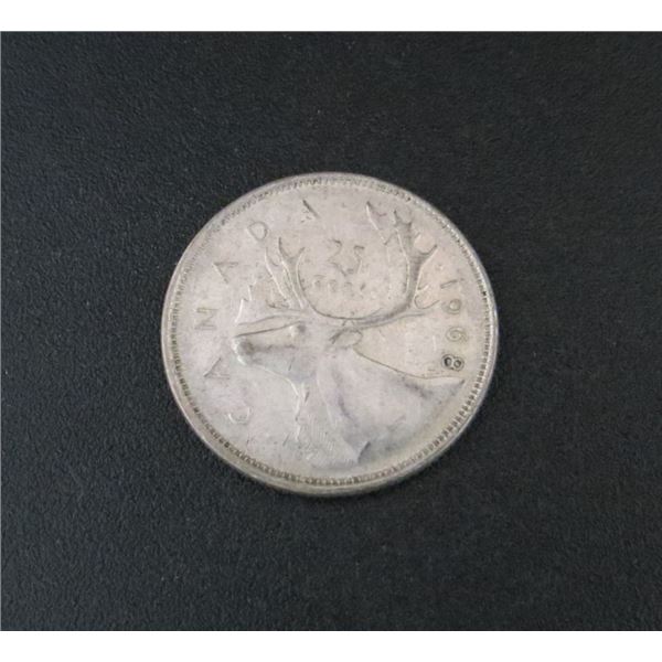 1968 Canadian Silver Quarter (non-magnetic)