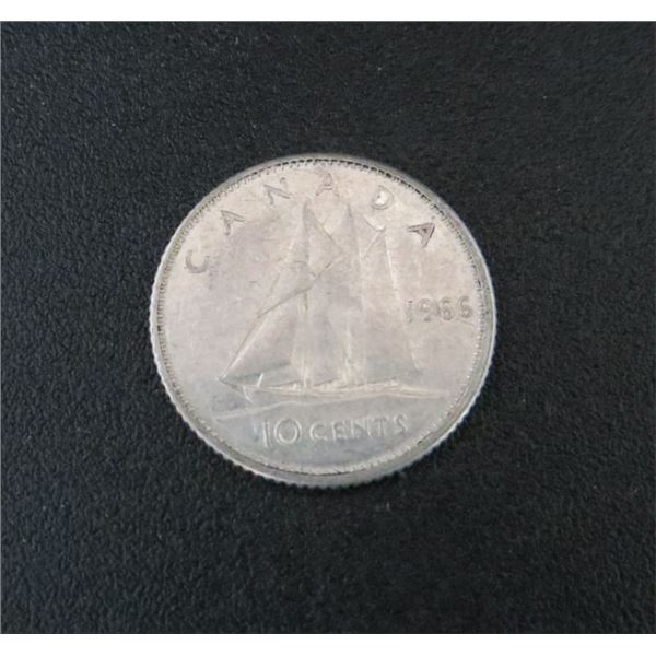 1966 Canadian Silver 10 Cent Coin