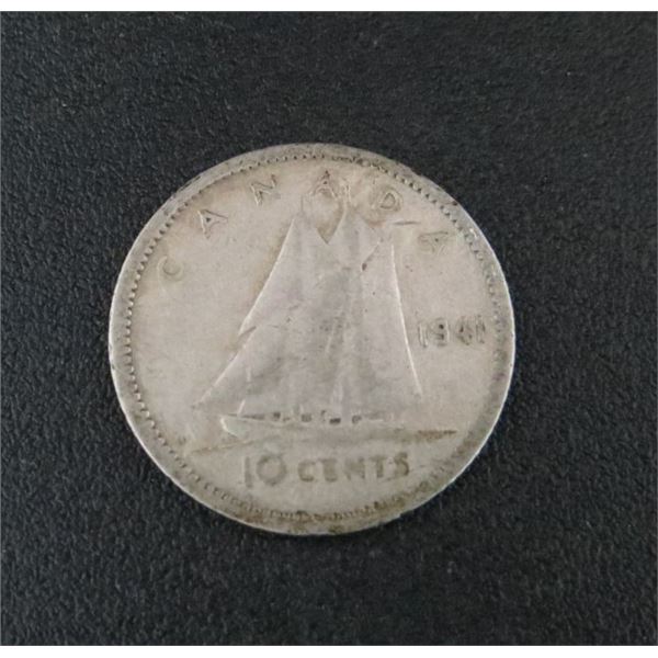1941 Canadian Silver 10 Cent Coin