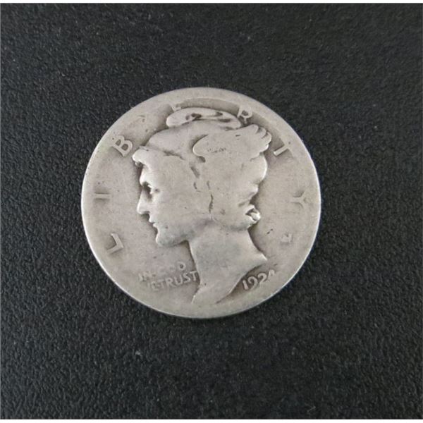 1924 USA Silver 10 Cent Coin
