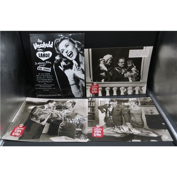 4 Original Vintage 9x12 Photos Of 1950's Movies