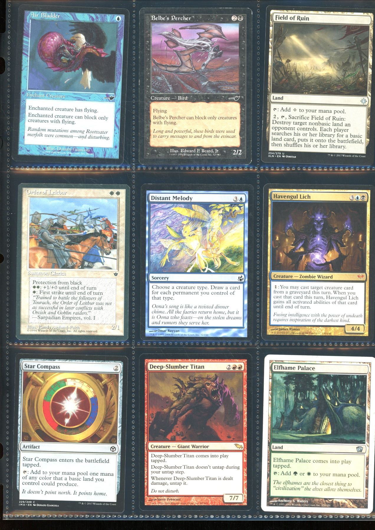 Lot Of 9 Various Magic The Gathering Cards Various Sets & Colors