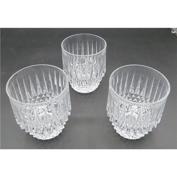 3 Crystal Juice Glasses 3" Diameter