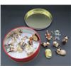 Image 1 : Candy Tin With Various Mini Collectible Figures Cats, Mice, Rabbits, Turtles & More