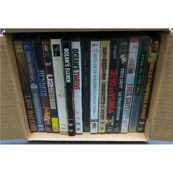 Lot of 15 DVD Movies Hendrix, U2, Taking Woodstock, Ocean's Twelve, True Grit & More