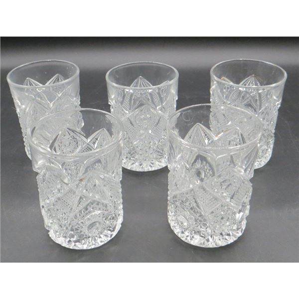 5 Crystal 4" Tall x 3" Diameter Drinking Glasses