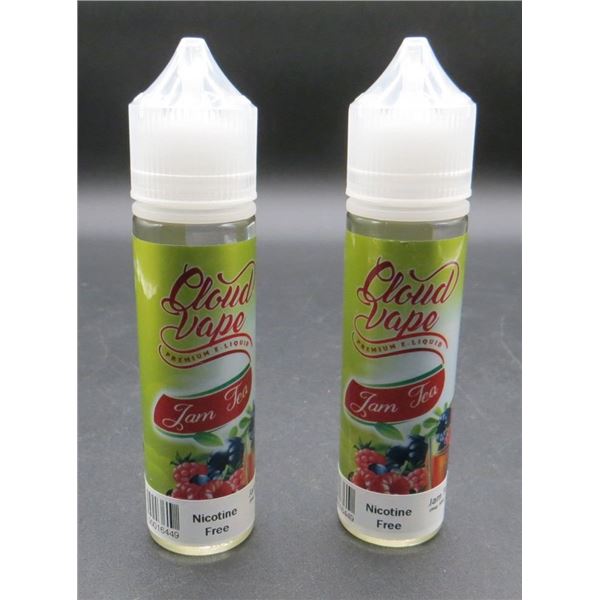 Lot of 2 New Cloud Vape Premium E- Liquid Jam Tea 60ml Each