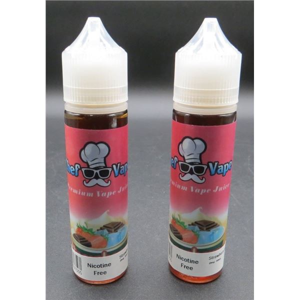 Lot of 2 New Chef Vape Strawberry Ice Premium E- Liquid 60ml Each