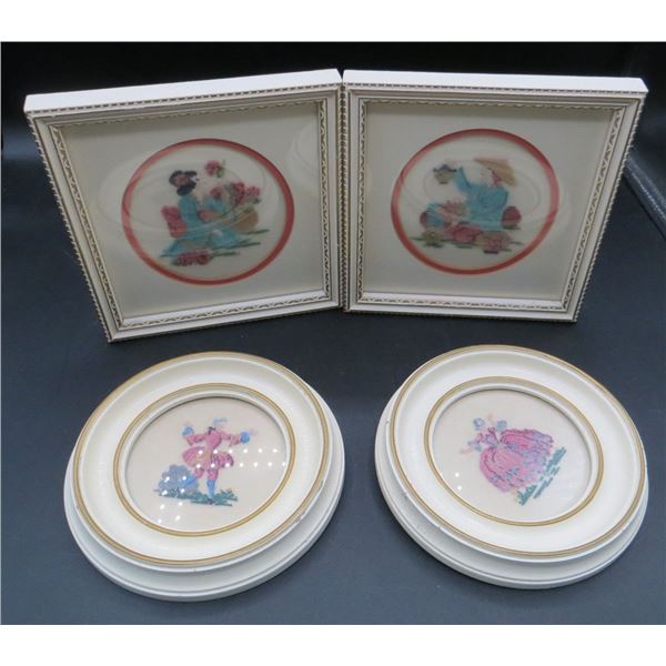 Lot Of Vintage Needle Point Framed Pictures