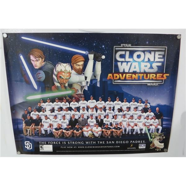 Star Wars Clone Wars Adventures San Diego Padres Team Photo 18" x 24"