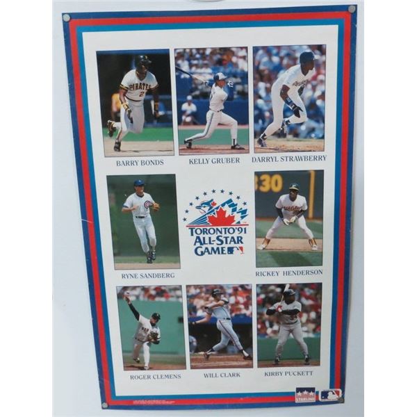 1991 Toronto All Star Game Baseball Poster 22" x 24"