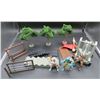 Image 1 : Lot Of Roll Playing Action Figures, Trees, Weapons & Fencing