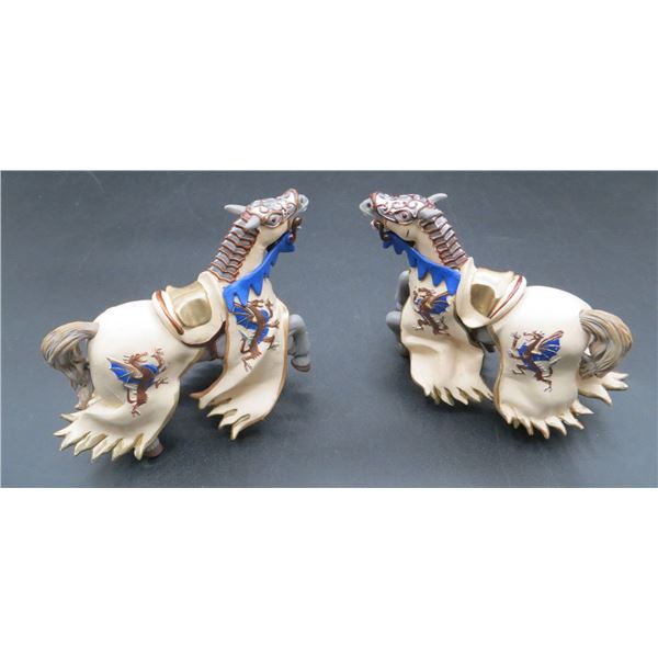 2 Papo Medieval Horse Figures