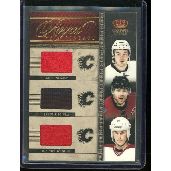 2011-12 Crown Royale Lineage Materials #17 Greg Nemisz/Jarome Iginla/Joe Nieuwendyk BV $30