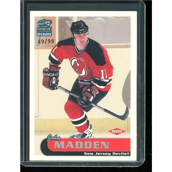 1999-00 Paramount Holographic Emerald Rookie Card #134 John Madden 49/99 BV $40