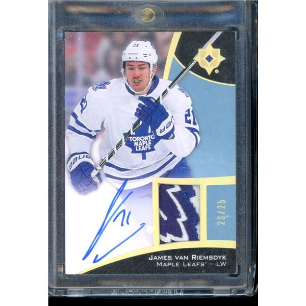 2015-16 Ultimate Collection Spectrum Gold #13 James van Riemsdyk Patch Autograph 23/25 BV $85
