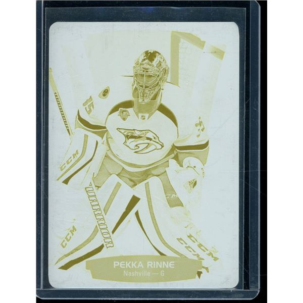2015-16 Upper Deck Contours Printing Plates Yellow #15 Pekka Rinne 1/1 One Of One BV $85