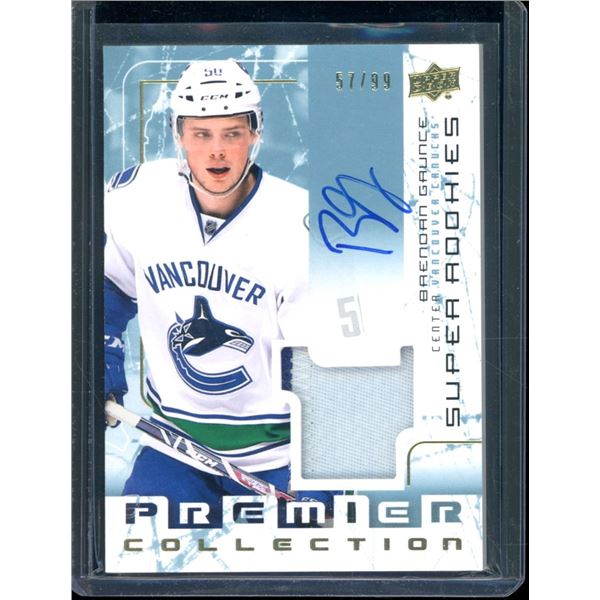 2015-16 Upper Deck Premier '03-04 Tribute Rookies Autograph Patches Brendan Gaunce 57/99 BV $75