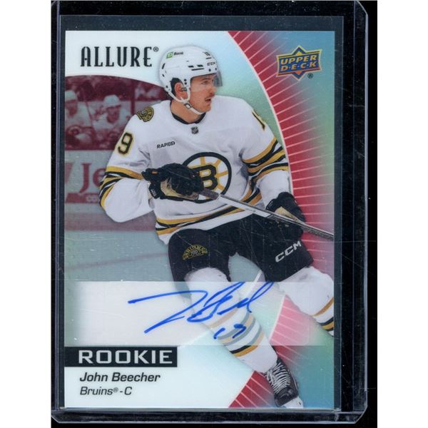 2023-24 Upper Deck Allure Autographs Red Rainbow #135 John Beecher BV $40