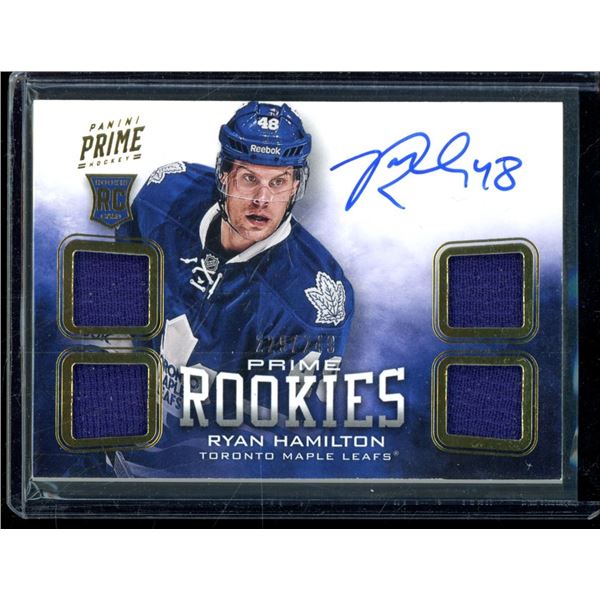 2012-13 Panini Prime #148 Ryan Hamilton JSY AU RC 229/249