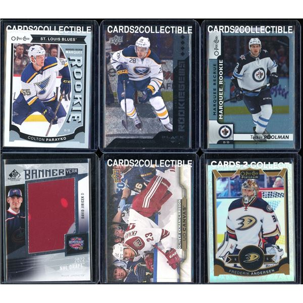 Lot Of 6 Various Hockey Cards Inserts & Rookies