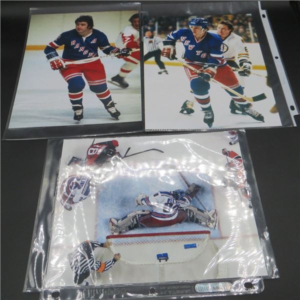3 New York Rangers 8x10 Photos Kevin Weeks, Brad Park & Doug Sulliman