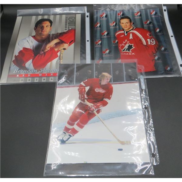 3 Detroit Red Wings 8x10 photos Steve Yzerman, Brendan Shanahan & Gary Unger