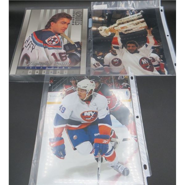 3 New York Islanders 8x10 Photos Zigmund Palffy, Rhett Rakhshani & Duane Sutter