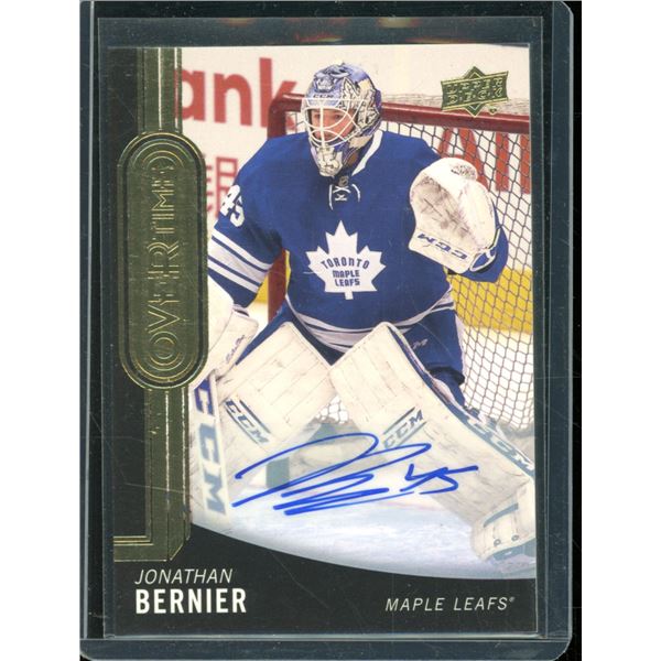 2014-15 Upper Deck Overtime Autographs #37 Jonathan Bernier BV $30