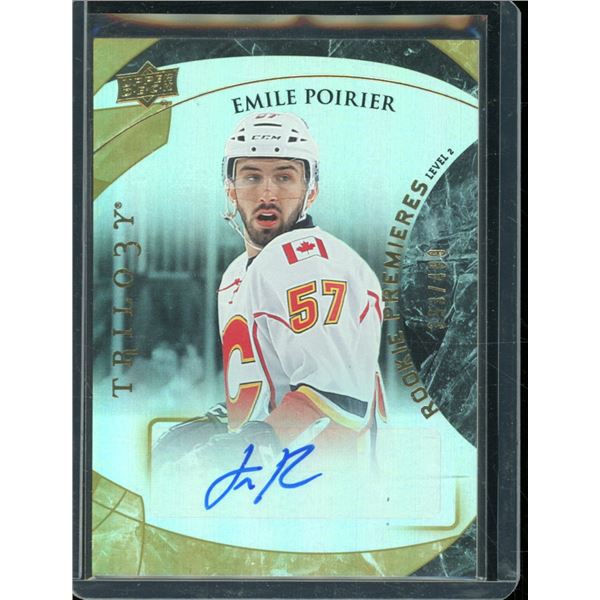 2015-16 Upper Deck Trilogy #142 Emile Poirier Auto Rookie Card 393/499